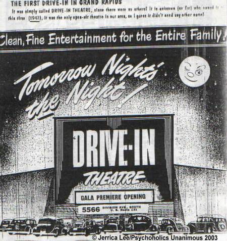 Stardust Drive-In Theatre - Division Grand Opening Ad 1947 Courtesy Jerrica Lee (newer photo)